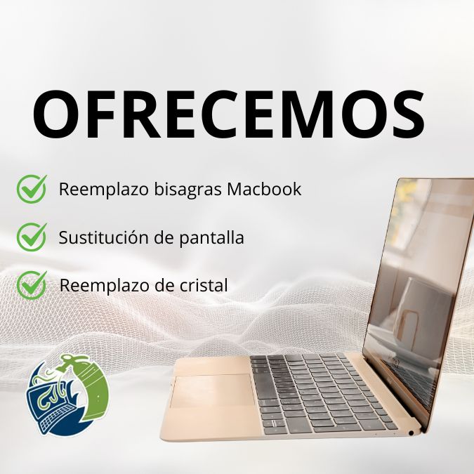 técnico desmontando pantalla de MacBook para reparación profesional