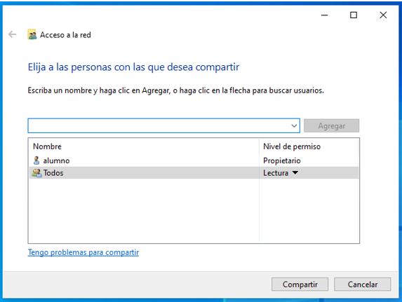 16. Compartir carpetas en red en Windows 10