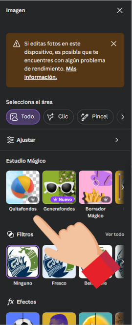 Quitar fondo en canva