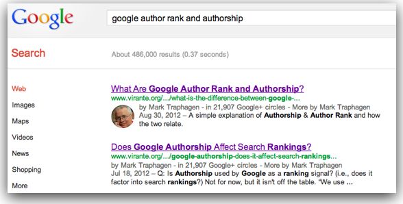google authorship rich snippet search result1