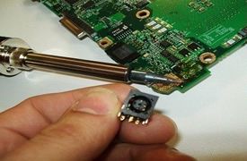Reparar conector corriente portátil, sustitución de conector de corriente