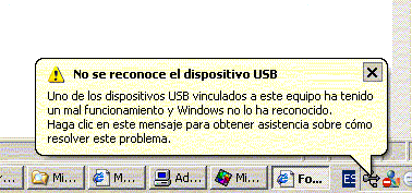 El sistema no reconoce el dispositivo USB